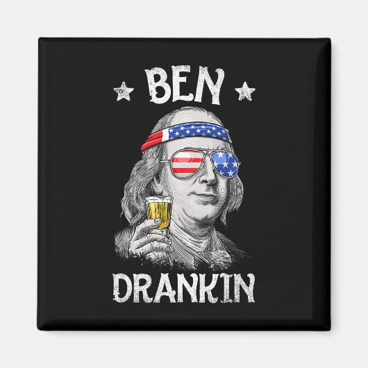 Ben Drankin 4. Juli Benjamin Franklin Men Amer Magnet (Vorne)