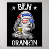 Ben Drankin 4. Juli Benjamin Franklin Men Amer Poster (Vorne)
