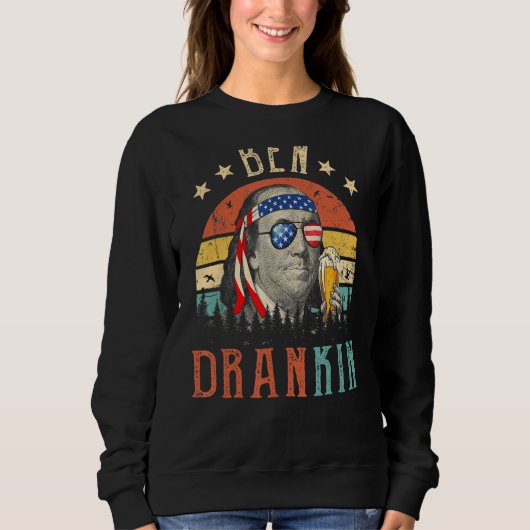 Ben Drankin 4. Juli Benjamin Franklin Men Amer Sweatshirt (Vorderseite)