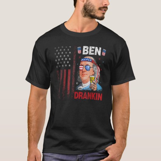 Ben Drankin 4. Juli Benjamin Franklin Men Amer T-Shirt (Vorderseite)