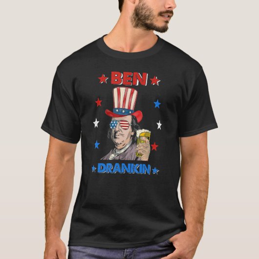 Ben Drankin 4. Juli Benjamin Franklin Men Amer T-Shirt (Vorderseite)