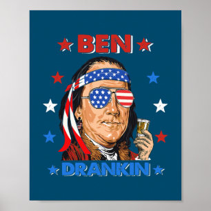 Ben Drankin 4. Juli Benjamin Franklin Men Poster