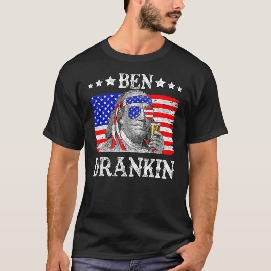Ben Drankin 4. Juli Benjamin Franklin Men T-Shirt (Vorderseite)