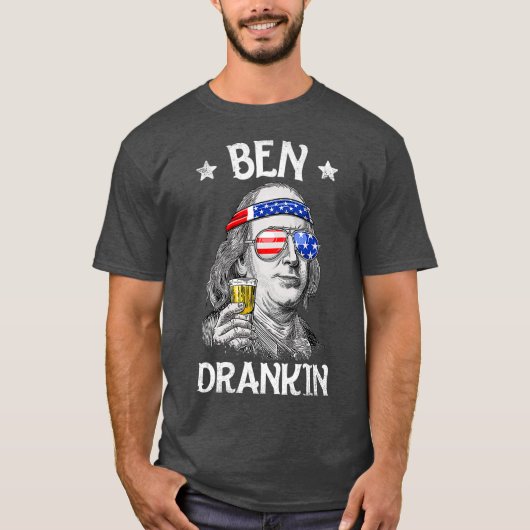 Ben Drankin 4. Juli Benjamin Franklin Men T-Shirt (Vorderseite)