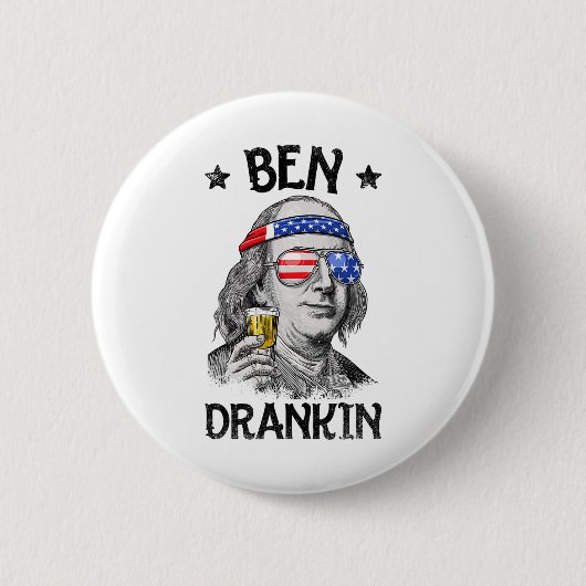 Ben Drankin 4. Juli Benjamin Franklin Men Wome Button (Vorderseite)