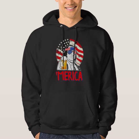 Ben Drankin 4. Juli Benjamin Franklin Men Wome Hoodie (Vorderseite)