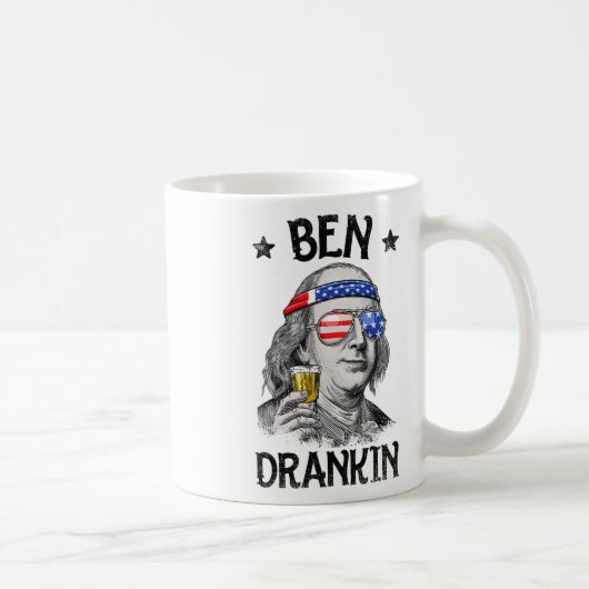 Ben Drankin 4. Juli Benjamin Franklin Men Wome Kaffeetasse (Rechts)