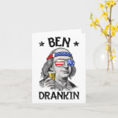 Ben Drankin 4. Juli Benjamin Franklin Men Wome Karte (Gelbe Blume)