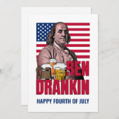 BEN DRANKIN 4. Juli Feiertagskarte (Vorne/Hinten)