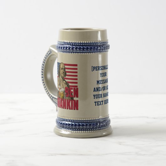 BEN DRANKIN 4. Juli Individuelle Name Bierglas (Vorderseite Links)