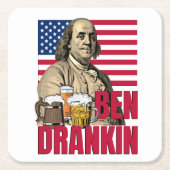 BEN DRANKIN 4. Juli Rechteckiger Pappuntersetzer (Vorderseite)