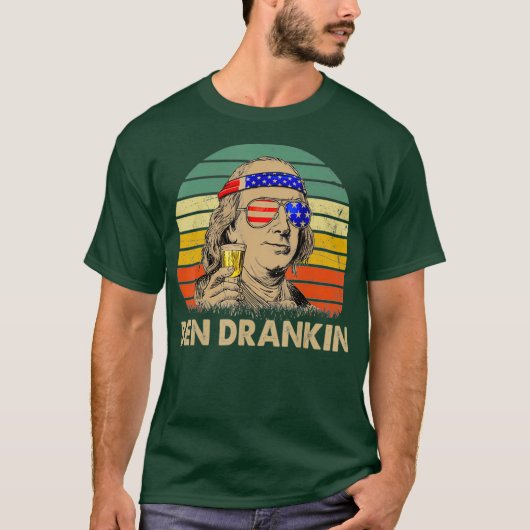 Ben Drankin 4. Juli Unabhängigkeitstag Beer T-Shirt (Vorderseite)