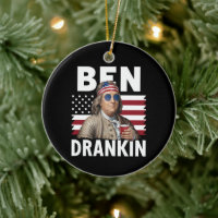Ben Drankin Beer 4. Juli Vintage Fahne Funny