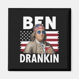 Ben Drankin Beer 4. Juli Vintage Fahne Funny Magnet