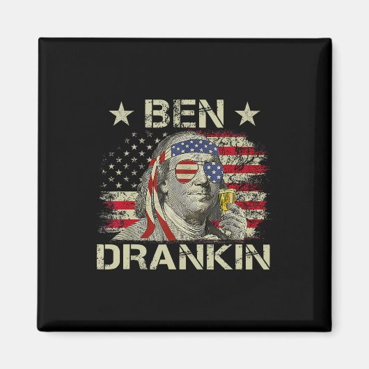Ben Drankin Benjamin Franklin 4. Juli Funny Dr. Magnet (Vorne)