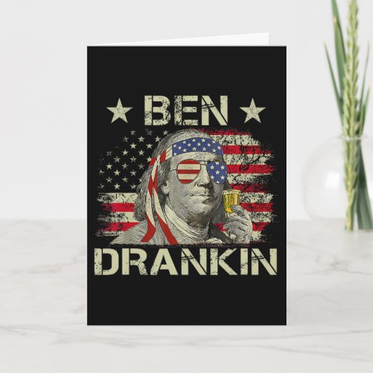 Ben Drankin Benjamin Franklin 4. Juli Lustig Dr Karte (Vorderseite)