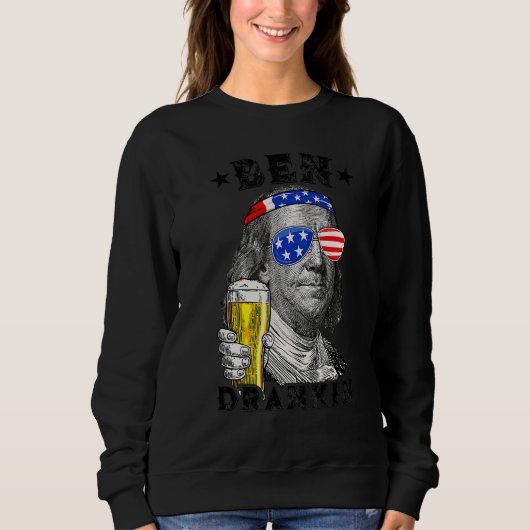 Ben Drankin Benjamin Franklin Drink Beer 4. J Sweatshirt (Vorderseite)