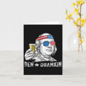 Ben Drankin - Benjamin Franklin Drinking Beer - 4t Karte (Gelbe Blume)