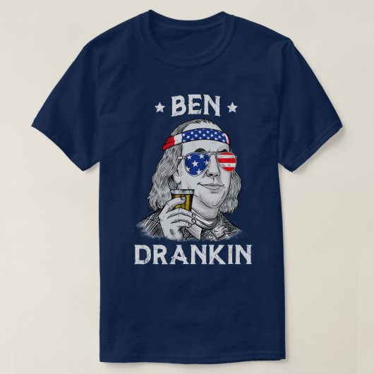 Ben Drankin Benjamin Franklin vom 4. Juli T-Shirt (Design vorne)