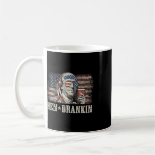Ben Drankin Bier 4. Juli Vintage-Flagge Lustig Kaffeetasse