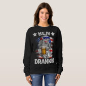 Ben Drankin Drinking Beer Benjamin Fra 4. Juli Sweatshirt (Vorne ganz)