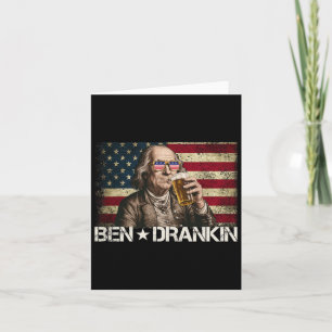 Ben Drankin Funny Beer 4. Juli Retro US-Flagge Karte