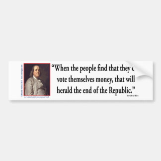 Ben Franklin auf Demokratie Autoaufkleber