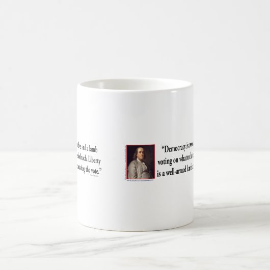 Ben Franklin auf Gewehr-Kontrolle Kaffeetasse (Mittel)