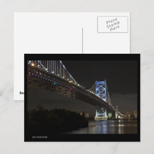 Ben Franklin Bridge Postkarte (Vorne/Hinten)