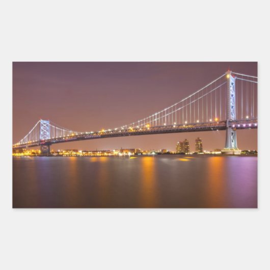 Ben Franklin Bridge Rechteckiger Aufkleber (Vorderseite)