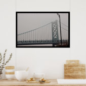 Ben Franklin Bridge Under Fog Poster (Küche)