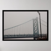 Ben Franklin Bridge Under Fog Poster (Vorne)
