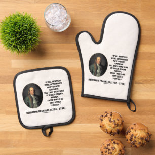Ben Franklin Drucker nicht drucken Druckangebot Ofenhandschuh & Topflappen-Set