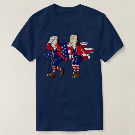Ben Franklin Griddy American Flag 4. Juli T-Shirt (Design vorne)