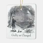 Ben Franklin Guilty als Anklage Keramikornament (Links)