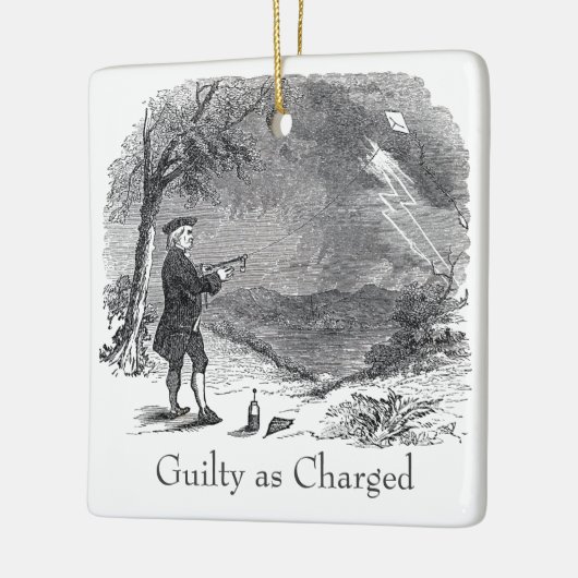 Ben Franklin Guilty als Anklage Keramikornament (Links)