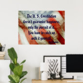 Ben Franklin Happiness Quote Poster (Heimbüro)