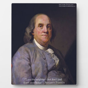 Ben Franklin "Liebe Deinen Nächsten" Fotoplatte