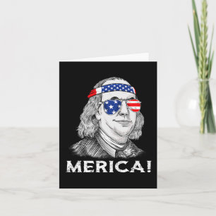 Ben Franklin Merica USA Boys Girls Kind Karte