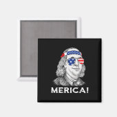 Ben Franklin Merica USA Boys Girls Kind Magnet (Vorderseite/Rückseite)