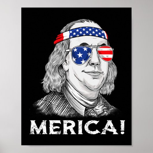 Ben Franklin Merica USA Boys Girls Kind Poster (Vorne)