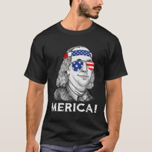 Ben Franklin Merica USA Boys Girls Kind T-Shirt