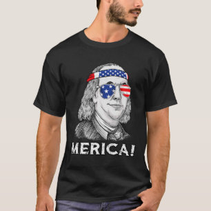 Ben Franklin Merica USA Boys Girls Kind T-Shirt