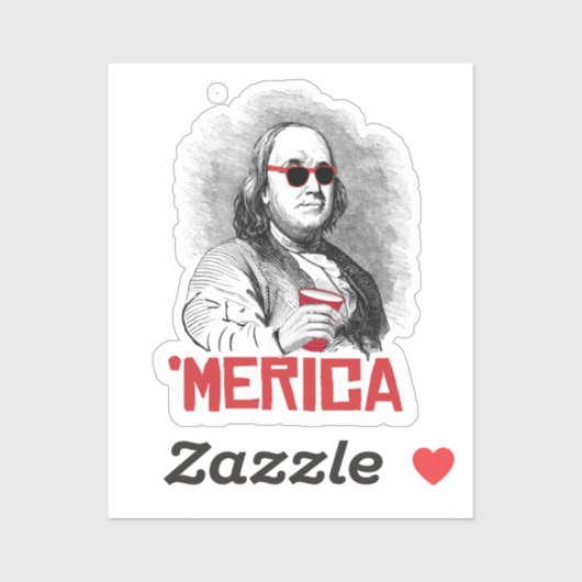 Ben Franklin 'Merican Party Aufkleber (Blatt)