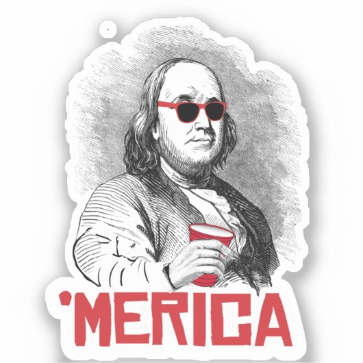Ben Franklin 'Merican Party Aufkleber (Vorderseite)