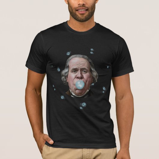 Ben Franklin mit Kaugummi-T - Shirt (Vorderseite)