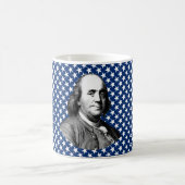 Ben Franklin mit Stern-Hintergrund Kaffeetasse (Mittel)