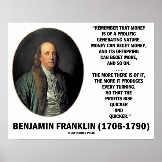 Ben Franklin Money Prolific Generating Nature Poster (Vorne)