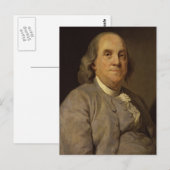 Ben Franklin Porträt Postkarte (Vorne/Hinten)