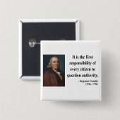 Ben Franklin Quote 3b Button (Vorne & Hinten)